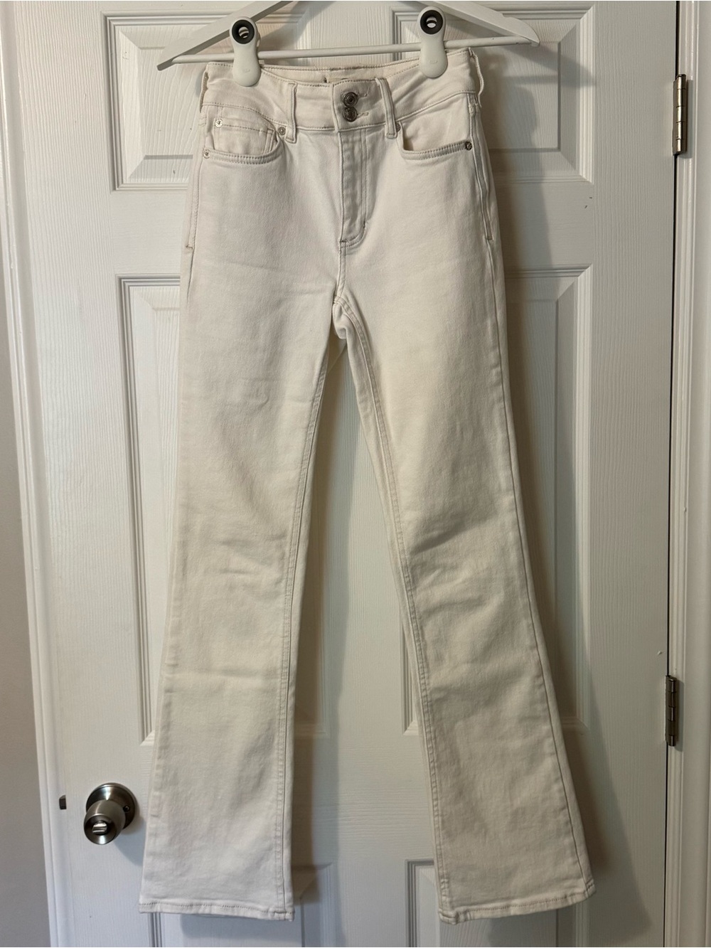 Free People Cream Flare Jeans